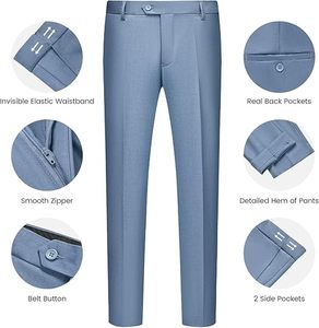 Elegant Slim Fit Wedding <b>Suit</b> Pant Coat Luxury Tuxedo - Product Image 6