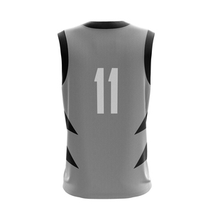 Camiseta de baloncesto sublimada personalizada unisex sin mangas con cuello en V, de poliéster que absorbe la humedad, camiseta deportiva tipo tank top. - Product Image 4
