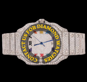Nouvelle Montre Carrée 2026 au Design Dernier Cri, Cadran à Chiffres Romains, Diamants Moissanite Sertis, en Acier Inoxydable, Style Affaires et Antique - Product Image 1