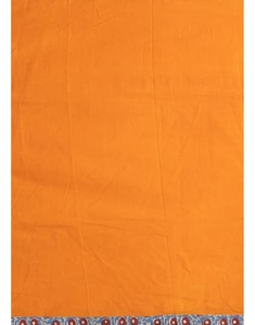 Sari Amarillo de Algodón Bordado para Mujer KV con Blusa Sin Coser - Product Image 3