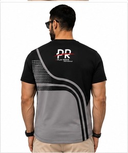 Camiseta de hombre de algodón 100% de alto gramaje (210GSM), ecológica, de secado rápido, bicolor, de corte holgado, hombros caídos, cuello redondo y transpirable, estilo hip hop. - Product Image 2