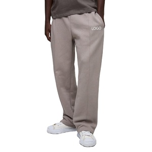 กางเกงสเวตเตอร์จับจีบด้านหน้าสำหรับผู้ชายกางเกงผ้าฝ้ายย้อมสีธรรมดาย้อมสี100% มีสไตล์แนวสตรีทแวร์ - Product Image 1