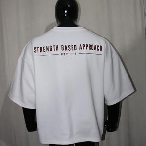 Men's White Oversized Short Sleeve O-Neck Casual T-<b>Shirt</b> <b>100</b>% Cotton Jersey Knit Solid Color Plain Design Finer Threads - Product Image 3
