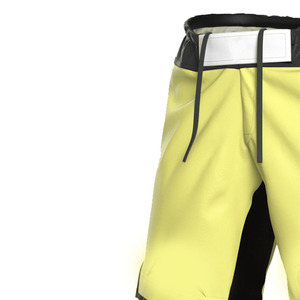 Shorts de boxe jaunes pour hommes, taille élastique, respirants, en polyester, pour l'entraînement et les combats, toutes saisons - Product Image 3