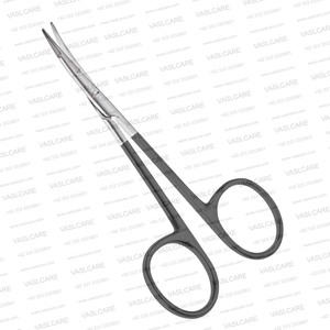 Ciseaux à lame courbée dentelée Supercut de 11,5 cm, ciseaux de chirurgie faciale à double biseau pour une dissection précise des tissus par Vaslcare - Product Image 2