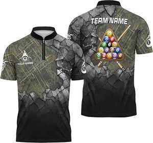 Ropa Deportiva Personalizada para Billar, Jersey de Snooker y Bola 8 con Cierre de Media Cremallera - Product Image 4