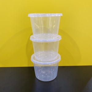 Round Plastic Food <b>Container</b> 1-3L Microwave <b>Stackable</b> Transparent Clear for Food <b>Storage</b> - Product Image 1