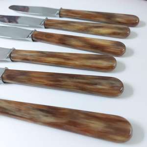 Juego de Cuchillos para Mantequilla Sheepsfoot, 4 Piezas, Hoja de Acero al Carbono de Borde Recto, Mango Decorado, Utensilio de Cocina - Product Image 6