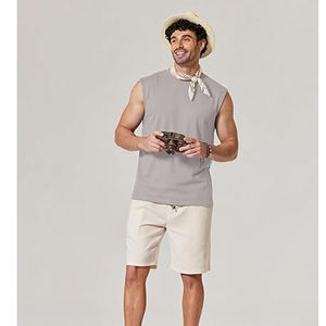 Five B <b>Men's</b> <b>Summer</b> Sleeveless Hip Hop T-shirt Casual Loose Solid Color Knitted Vest Sweatshirt Quick Dry Breathable Sustainable - Product Image 2