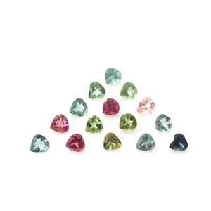 Turmalina Natural Multicolor con Corte en Forma de Corazón, Gema Suelta Facetada de 4mm, Piedra de Turmalina en Forma de Corazón para Fabricación de Joyas, Gema al por Mayor - Product Image 1