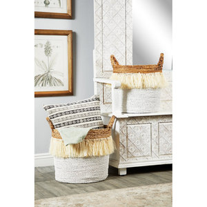 2-Piece <b>Round</b> Seagrass <b>Wicker</b> <b>Basket</b> Set Woven Storage Home Decor - Product Image 2