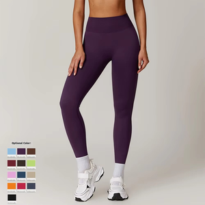 Leggings de yoga taille haute pour femme, violet foncé, coupe ajustée, respirants, personnalisables - Product Image 6
