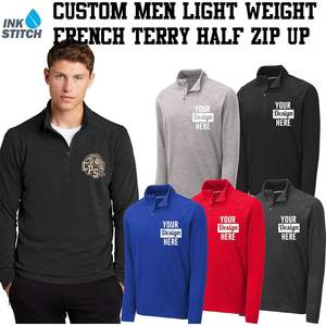 2025 personnalisable hommes St273 demi-fermeture éclair pull français éponge léger à capuche personnalisé couture Logo promotionnel - Product Image 3