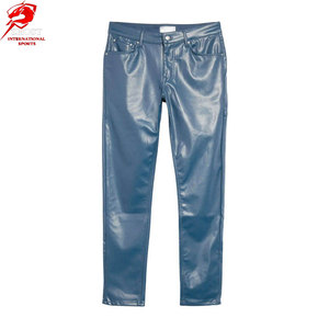 Custom Design <b>Leather</b> <b>Pants</b> Premium <b>Leather</b> Material Stylish Comfortable Waist Fit For Casual Fashion Streetwear - Product Image 1