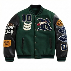 Veste de baseball unisexe en laine personnalisée pour l'hiver, style universitaire, streetwear, broderie personnalisée, patchs en chenille, vente en gros - Product Image 4