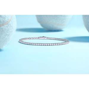 Pulsera de tenis con dijes de moissanita de plata de ley 925 |   Joyería de Lujo para Mujer, Fabricante de Logotipos Personalizados, Proveedor Mayorista - Product Image 4