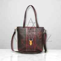 Handgefertigte Damen Echtleder-Tragetasche Große Kapazität Arbeits- und Reisetasche Metallreißverschluss Vintage-Stil Sommer Frühling Winter