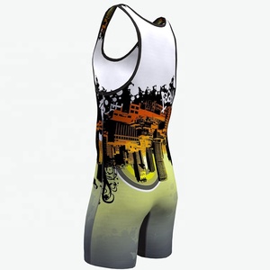 Custom Sublimated Adults Wrestling Singlet Men's Sports Tank Top Quick Dry Front Logo Team Training Gear <b>Bodysuit</b> - Product Image 3