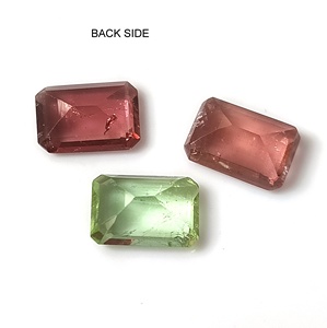 Turmalina Multicolor Pastel Natural de 7.90 Ct, Corte Esmeralda 7x10 mm, Par de Gemas Sueltas de 3 Piezas con Juego de Color Rosa y Verde Zambia - Product Image 6