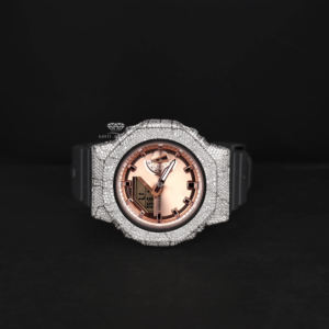 Moissanite Diamond Iced Out <b>Watch</b> Luxury Hip Hop Rose Tone Dial Rubber Strap Quartz Digital Sport Custom <b>Men</b> Wrist <b>Watch</b> - Product Image 5