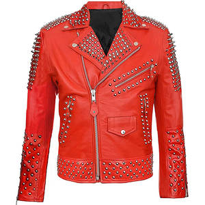 Chaqueta de Cuero de Diseño Personalizado OEM de Alta Calidad para Hombre con Remaches, con Instalaciones de Producción en Masa desde Pakistán - Product Image 1