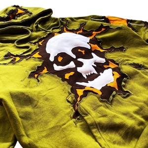 Venta al por mayor personalizado 100% algodón polar sudadera hombres gota hombro con capucha pulóver bordado Puff estampado sólido invierno Casual - Product Image 4