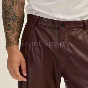 Nouveaux shorts en cuir sur mesure, couleur au choix, shorts en cuir les plus vendus, fabriqués en cuir 100 %. - Product Image 6