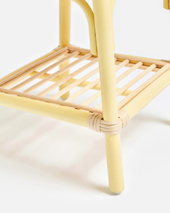 Minimalist Narrow <b>Yellow</b> Rattan Nightstand With Drawer Handmade Bedroom Kid Furniture For Bedroom Nursery And Living Room - Product Image 3