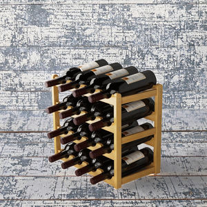 Porte-verres à vin moderne en bois fait main, écologique, avec tiroir coulissant, meuble de présentation pour la maison - Product Image 3