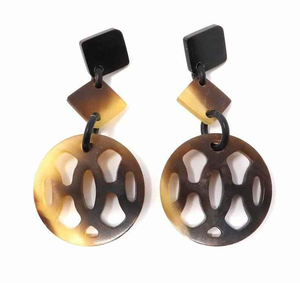 Handmade Modern Eco-Friendly Buffalo Horn <b>Earrings</b> Unique Luxurious Design Crafted From Natural Water Buffalo Horn - Product Image 4