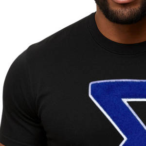 T-shirt en chenille Phi Beta Sigma Big Sigma noir pour homme, avec lettres grecques, vêtement de fraternité haut de gamme, manches courtes, coupe classique - Product Image 3