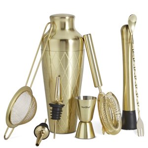 Ensemble de shakers à cocktails en acier inoxydable de qualité commerciale avec une construction robuste et un kit complet d'outils de bar pour une utilisation dans les hôtels et les restaurants - Product Image 1