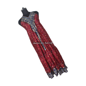 Vestido Largo Maxi de Verano para Mujer, Estilo Bohemio, Vestido Floral, Vestido de Noche, Ropa de Playa, Sari de Seda Vintage, Ropa de Diseñador - Product Image 3