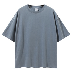T-shirt unisexe oversize en coton délavé effet soleil, coupe carrée streetwear vintage décontracté, épaules tombantes, style quotidien décontracté - Product Image 1