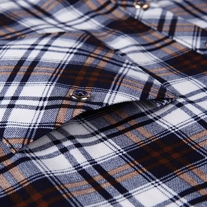 Camisa Casual de Manga Larga a Cuadros para Hombre, 100% Algodón, para Otoño, Cuello Completo, Antiarrugas - Product Image 2