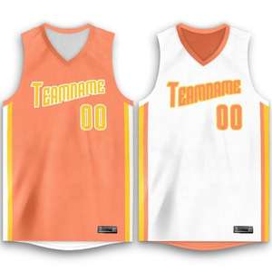 Vente en gros Design personnalisé Maillot sans manches de basket réversible sublimé Vêtements de sport à motif unique - Product Image 3