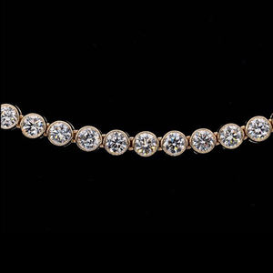 AMBER JEWELS Pulsera de tenis de moissanita con corte brillante redondo y engaste de garra, estilo clásico unisex, plata 925 chapada en oro rosa, para fiesta - Product Image 2