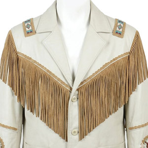Solid Trader Premium Genuine <b>Suede</b> Fringe Leather <b>Jacket</b> Western Style Soft Tassel Coat Fashionable Wear For <b>Men</b> - Product Image 3