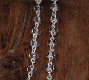 Pendentif en améthyste, argent sterling 925, fait main, pierre précieuse en forme de poire, bijoux en cristal violet naturel, cadeau pour femme - Product Image 1