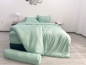 Juego de sábanas de satén de algodón egipcio de lujo de 4 piezas al por mayor, 300 hilos, 100% de poliéster, sábanas de lujo de 4 piezas para hoteles, bodas - Product Image 4