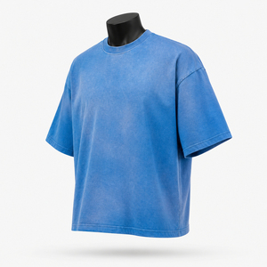 T-shirt ample vintage en coton délavé pour homme, style streetwear, coupe décontractée, hip-hop, été, vente en gros, OEM - Product Image 2