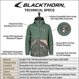 Veste de ski à capuche pour homme personnalisée en gros, impression par sublimation, imperméable 10 000 mm, respirante, anti-déchirure, softshell - Product Image 5
