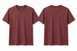 เสื้อยืดผู้ชายเนื้อผ้าเฮเทอร์เรด แห้งเร็ว 100% โพลีเอสเตอร์ สีพื้น โลโก้ด้านหน้า ระบายอากาศได้ดี คอกลม แขนสั้น สวมใส่สบาย รับผลิตตามแบบ OEM - Product Image 1