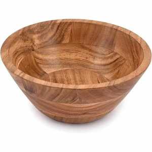 Bol de service en bois de luxe moderne pour salades, fruits, soupes, collations, vaisselle de qualité supérieure, bol de service en forme de fleur pour ustensiles de cuisine - Product Image 5