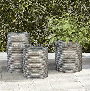 Large Galvanized Flower <b>Tub</b> and Planter Customized <b>Metal</b> Modern Flower Planters for Indoor Outdoor Decor Flower <b>Tub</b> - Product Image 4