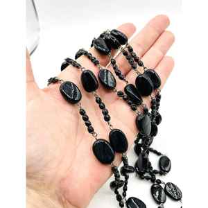 Handmade Black Onyx Glass Beaded 3 Layer Long Strand <b>Necklace</b> for Women Fashion <b>Statement</b> Jewelry Gift - Product Image 2