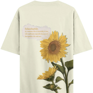 T-shirt Homme Oversize à Col Rond et Manches Courtes, Motif Tournesol, Imprimé Floral, Style Streetwear Décontracté, Vente en Gros, Vêtements de Mode Personnalisés - Product Image 2