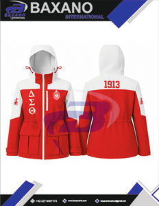 Delta |   Sigma |   Veste de pluie Theta DST Sorority, veste softshell à capuche, veste varsity de haute qualité, veste imperméable pour femmes - Product Image 4