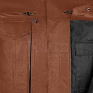 Chaqueta de Motociclista de Cuero Moderna, Ajustada, Cómoda, Ligera, Impermeable, Cortavientos, Transpirable, de Alta Calidad, para Hombre - Product Image 6