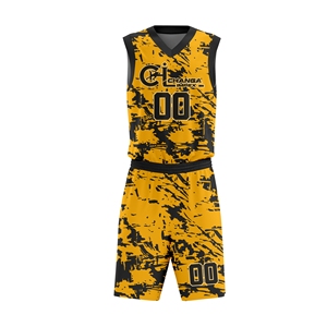 Ensemble d'uniformes de basketball personnalisés unisexe respirant grande taille 100% polyester maillot et short vêtements de sport d'équipe logo nom numéro - Product Image 4